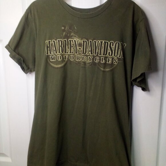 Harley Davidson Motorcycles Shirt Men XL Short Sleeve Greenville SC Green - Picture 2 of 11